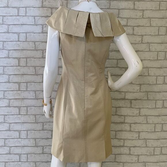 Badgley Mischka gold bateau neckline sheath - 6 - Picture 4 of 9